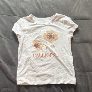 Women’s American Eagle White Floral T-Shirt Size Small